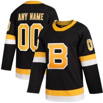 Custom B.Bruins Alternate Authentic Jersey Black Stitched American Hockey Jerseys
