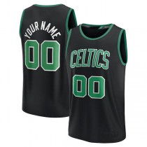 Custom B.Celtics Fanatics Branded Fast Break Replica Jersey Statement Edition Black American Stitched Basketball Jersey