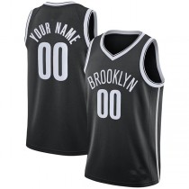 Custom B.Nets 2020-21 Swingman Jersey Icon Edition Black American Stitched Basketball Jersey