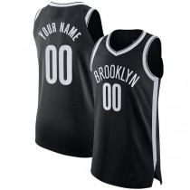 Custom B.Nets 2021-22 Diamond Swingman Authentic Jersey Icon Edition Black American Stitched Basketball Jersey