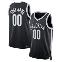 Custom B.Nets 2021-22 Diamond Swingman Jersey Icon Edition Black American Stitched Basketball Jersey