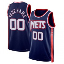 Custom B.Nets 2021-22 Swingman Jersey City Edition Navy American Stitched Basketball Jersey