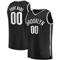 Custom B.Nets Fanatics Branded Fast Break Replica Jersey Black Icon Edition American Stitched Basketball Jersey