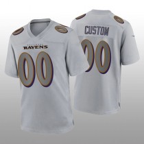 Custom B.Ravens Gray Atmosphere Game Jersey Stitched Jersey Football Jerseys