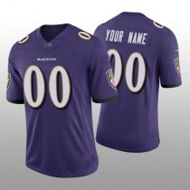 Custom B.Ravens Purple Vapor Limited 100th Season Jersey Stitched American Football Jerseys
