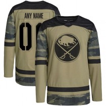 Custom B.Sabres Military Appreciation Team Authentic Practice Jersey Camo Stitched American Hockey Jerseys