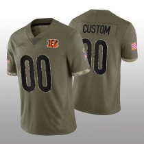 Custom C.Bengals Olive 2022 Salute To Service Limited Jersey American Stitched Football Jerseys