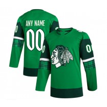 Custom C.Blackhawks 2023 St. Patrick's Day Primegreen Authentic Jersey - Kelly Green Stitched American Hockey Jerseys
