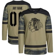 Custom C.Blackhawks Military Appreciation Team Authentic Custom Practice Jersey Camo Stitched American Hockey Jerseys