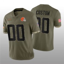 Custom C.Browns ACTIVE PLAYER 2022 Olive Salute To Service Limited Stitched Jersey Football Jerseys