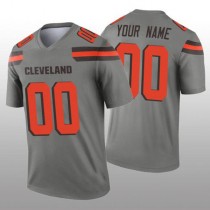 Custom C.Browns Gray Inverted Legend Jersey Stitched American Football Jerseys