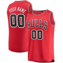 Custom C.Bulls Branded Fast Break Replica Jersey Red Icon Edition Statement Edition American Stitched Basketball Jersey