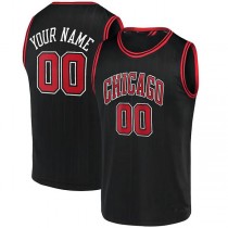 Custom C.Bulls Fanatics Branded Fast Break Replica Jersey Black Statement Edition American Stitched Basketball Jersey