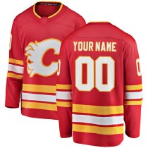 Custom C.Flames Fanatics Branded Home Breakaway Red Stitched American Hockey Jerseys