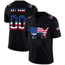 Custom C.Panthers Football Black Limited Fashion Flag American Stitched Jersey Football Jerseys