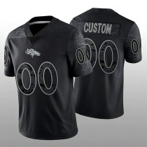 Custom D.Broncos Black RFLCTV Limited Jersey Stitched Jersey American Football Jerseys