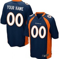 Custom D.Broncos Blue Game Jersey Stitched Jersey American Football Jerseys