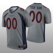 Custom D.Broncos Gray Inverted Legend Jersey Stitched Jersey American Football Jerseys