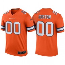 Custom D.Broncos Orange Color Rush Legend Limited Jersey Stitched Jersey American Football Jerseys