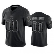 Custom D.Cowboys Active Player Black Reflective Limited Stitched Football Jerseys