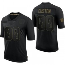 Custom D.Lions 32 Team Stitched Black Limited 2020 Salute To Service Jerseys Stitched American Football Jerseys