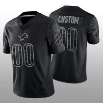 Custom D.Lions Black RFLCTV Limited Jersey Stitched American Football Jerseys