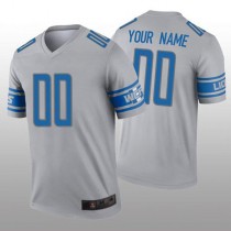 Custom D.Lions Gray Inverted Legend Jersey Stitched American Football Jerseys