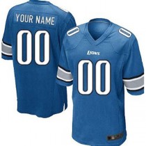 Custom D.Lions Light Blue Game Jersey Stitched American Football Jerseys