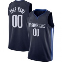 Custom D.Mavericks 2019-20 Custom Swingman Jersey Statement Edition Navy American Stitched Basketball Jersey
