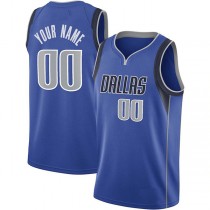 Custom D.Mavericks 2020-21 Swingman Jersey Blue Icon Edition American Stitched Basketball Jersey