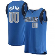Custom D.Mavericks Fanatics Branded Fast Break Replica Jersey Blue Icon Edition American Stitched Basketball Jersey