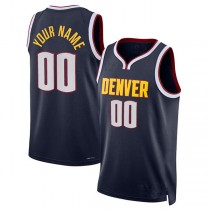 Custom D.Nuggets 2021-22 Diamond Swingman Navy Icon Edition American Stitched Basketball Jersey
