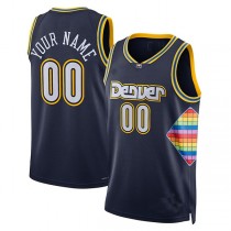 Custom D.Nuggets 2021-22 Swingman Jersey City Edition Navy American Stitched Basketball Jersey