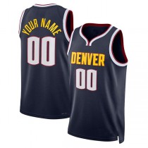 Custom D.Nuggets Unisex 2022-23 Swingman Jersey Icon Edition Navy American Stitched Basketball Jersey