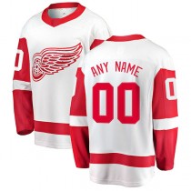Custom D.Red Wings Fanatics Branded Away Breakaway Jersey White Stitched American Hockey Jerseys
