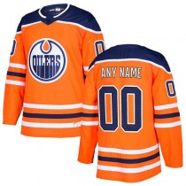 Custom E.Oilers Authentic Orange Jersey Stitched American Hockey Jerseys