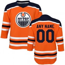 Custom E.Oilers Toddler Home Replica Orange Jersey Stitched American Hockey Jerseys