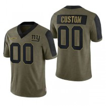 Custom Football NY.Giants Olive 2021 Salute To Service Limited Jersey Football Jerseys