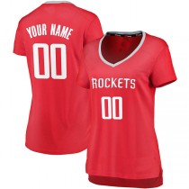 Custom H.Rockets Fanatics Branded Fast Break Red Icon Edition Stitched Basketball Jersey