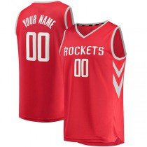 Custom H.Rockets Fanatics Branded Fast Break Replica Jersey Red Icon Edition Stitched Basketball Jersey