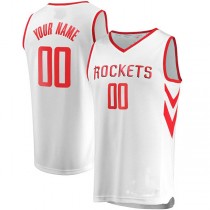 Custom H.Rockets Fanatics Branded Fast Break Replica Jersey White Association Edition Stitched Basketball Jersey