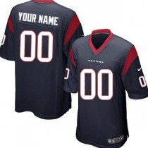 Custom H.Texans Blue Game Jersey Stitched American Football Jerseys