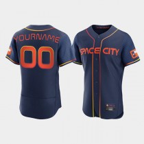 Custom Houston Astros Baseball Jerseys New Navy Stitched 2022 Space City Connect Jersey Elite