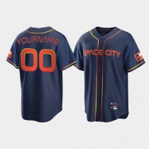 Custom Houston Astros Baseball Jerseys New Navy Stitched 2022 Space City Connect Jerseys