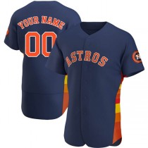 Custom Houston Astros Baseball Navy Jerseys Stitched Letter And Numbers Mesh for Men Women Youth Button Down Jersey