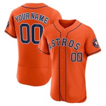 Custom Houston Astros Baseball Orange Jerseys Stitched Letter And Numbers Mesh for Men Women Youth Button Down Jersey