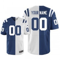 Custom IN.Colts Blue-White Two Tone Elite Jersey Stitched American Football Jerseys