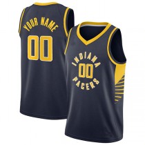 Custom IN.Pacers 2020-21 Swingman Jersey Icon Edition Navy Stitched Basketball Jersey