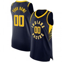 Custom IN.Pacers Authentic Jersey Icon Edition Navy Stitched Basketball Jersey