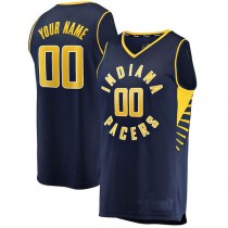 Custom IN.Pacers Fanatics Branded Fast Break Replica Jersey Navy Icon Edition Stitched Basketball Jersey